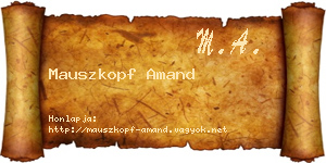 Mauszkopf Amand névjegykártya